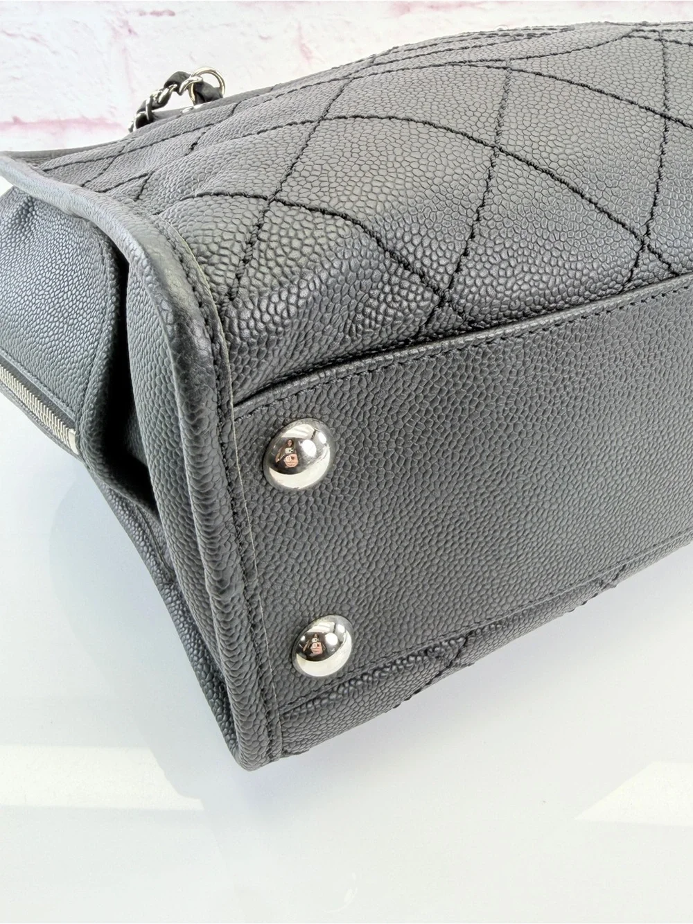 Chanel Deauville Bowling Bag Quilted Caviar Medium